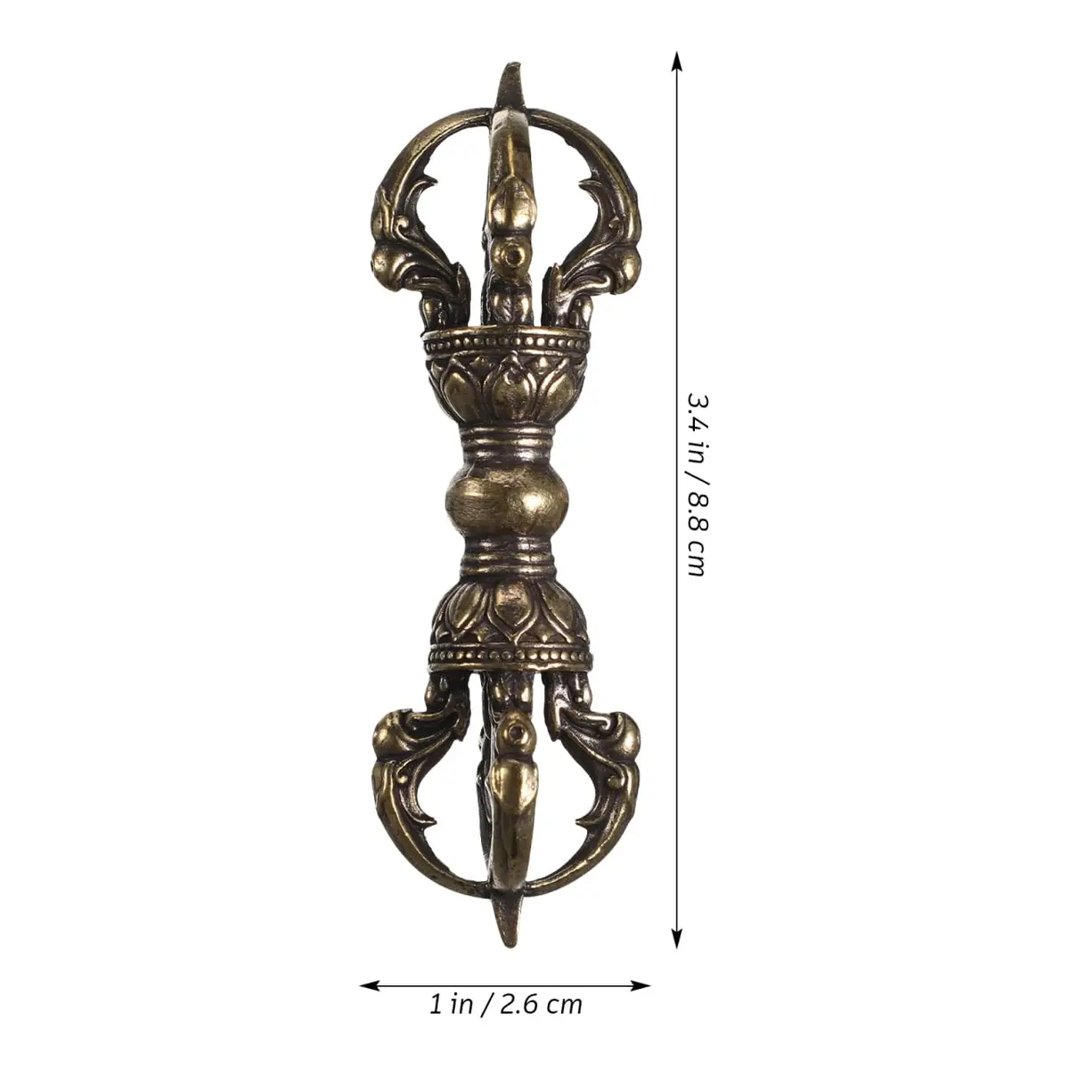 Homoyoyo Vintage Brass Vajra Pendant 8.85cm (3.48in) | Authentic Religious Decor - view 7
