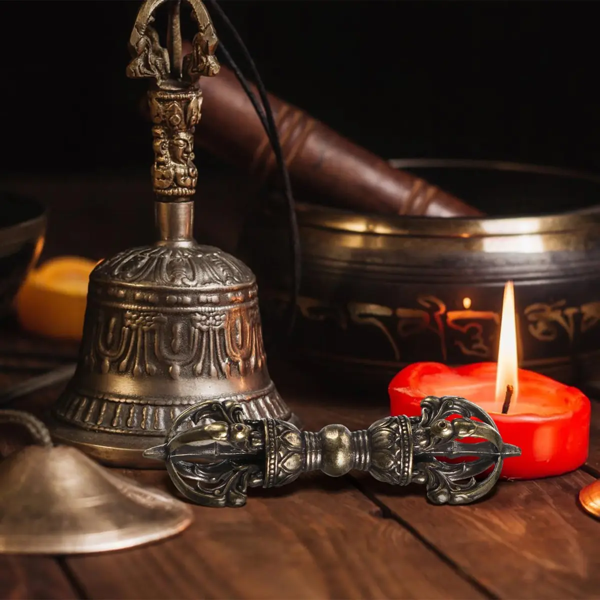Homoyoyo Vintage Brass Vajra Pendant 8.85cm (3.48in) | Authentic Religious Decor - view 8