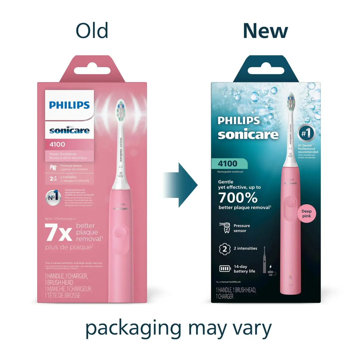 Philips Sonicare 4100 Series Electric Toothbrush Deep Pink | Pressure Sensor & 700% Better Plaque Removal - view 2
