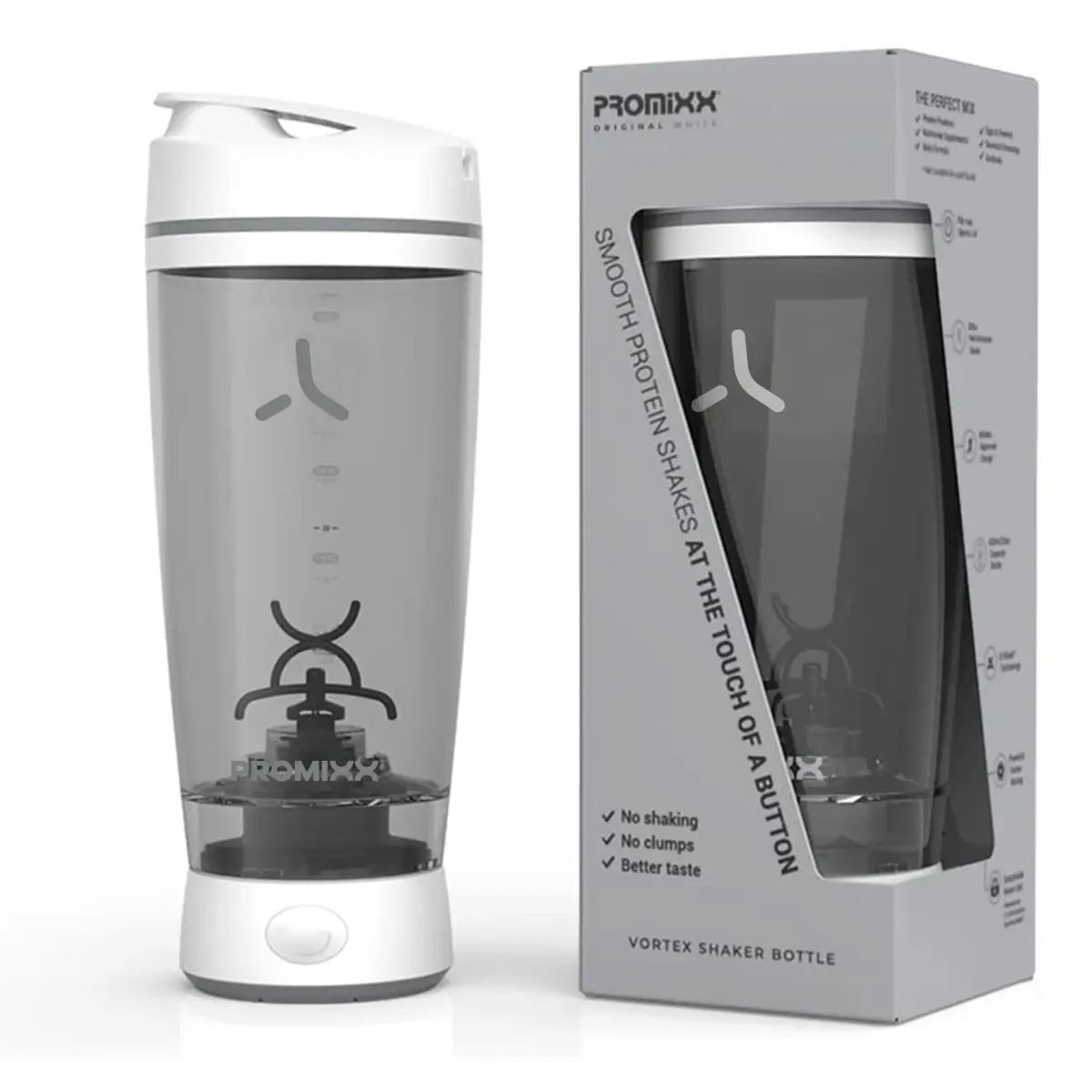 PROMIXX Original Shaker Bottle 600ml (20.3oz) | Battery-Powered Vortex Mixer for Smooth Protein Shakes - view 2