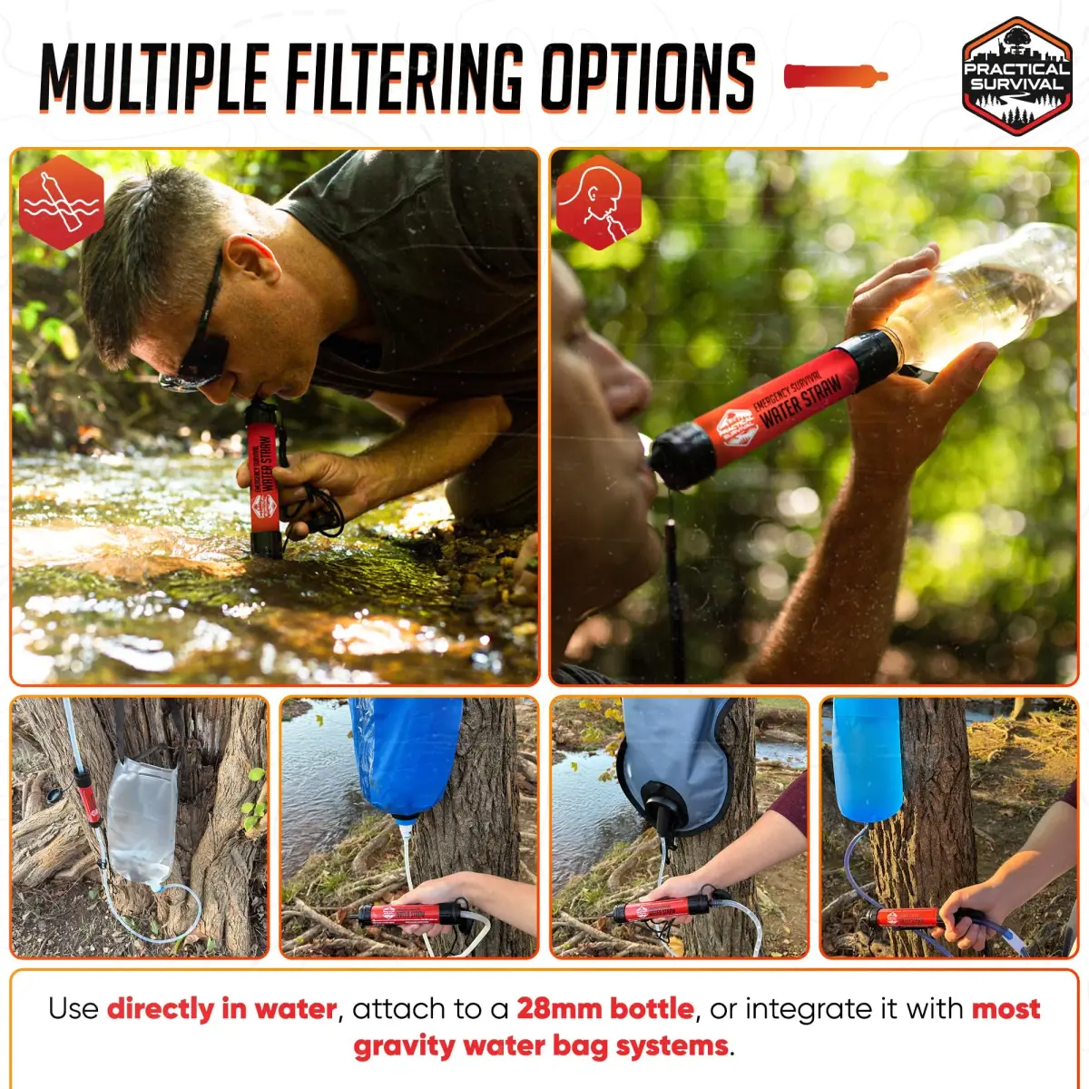 Practical Survival Emergency Water Straws (5-Pack) | Filters 1800 Gallons Each | Lightweight & Reusable - view 4