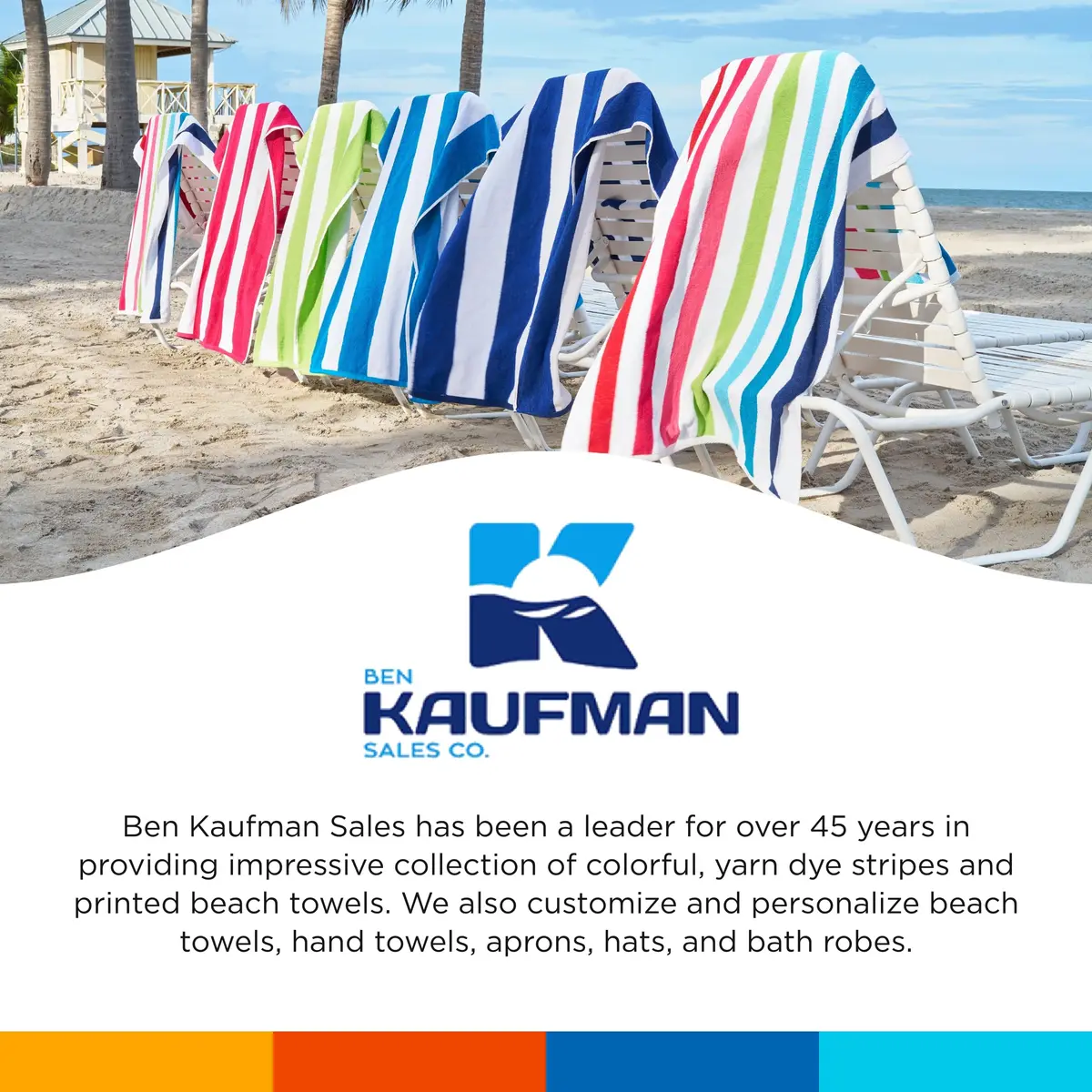 BEN KAUFMAN SALES CO Oversized Cabana Striped Beach Towels 30" x 60" | Thick Terry Cotton, 36 Pack - view 7