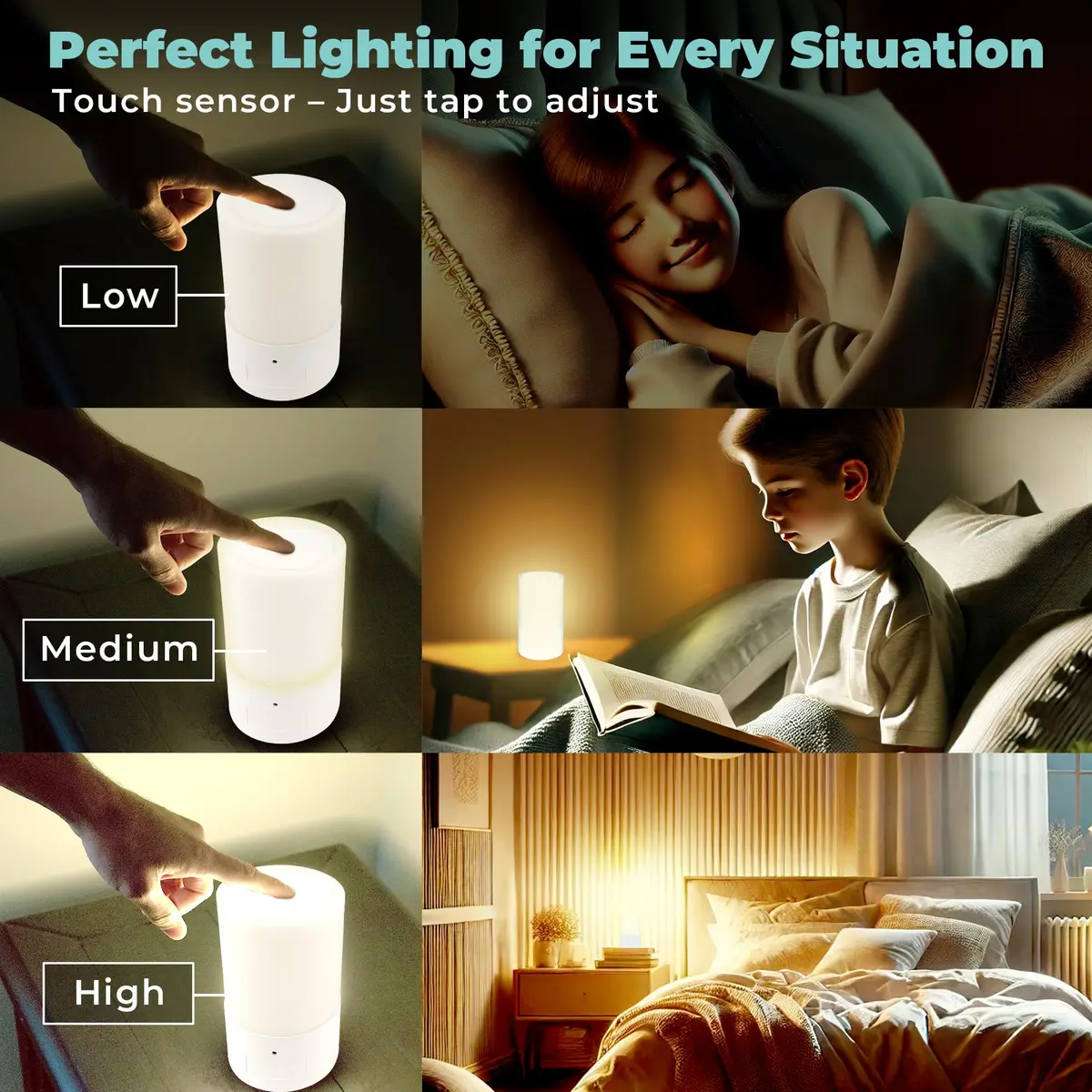 Light Fixture Industries White Emergency Table Lamp | 200+ Hr Runtime, Power Outages - view 3