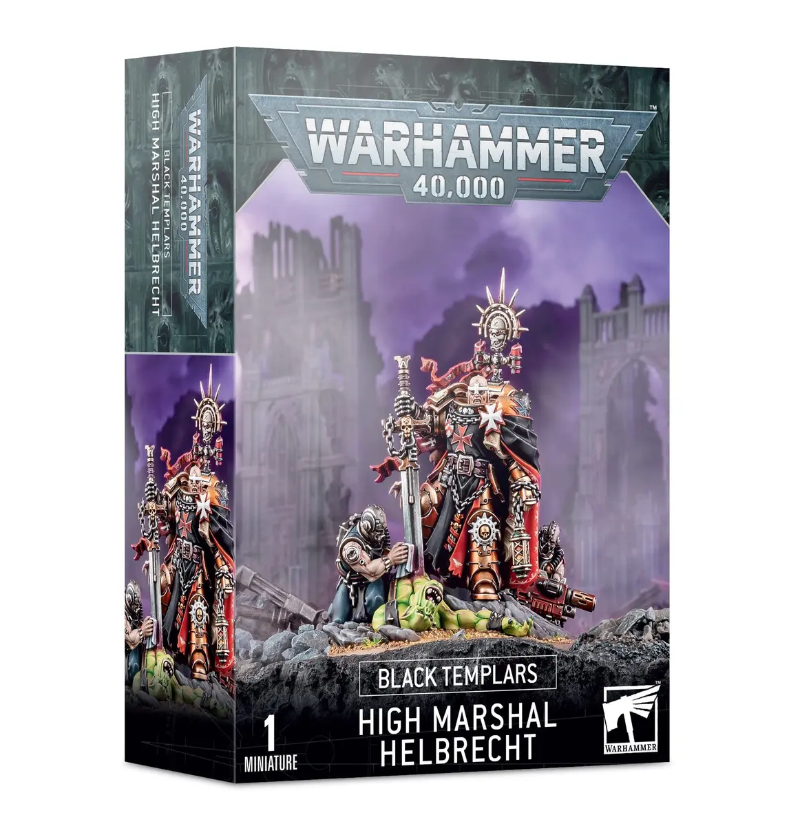 Games Workshop Warhammer 40,000 Black Templars High Marshal Helbrecht | Unassembled Miniature, 39 Plastic Components - main product image