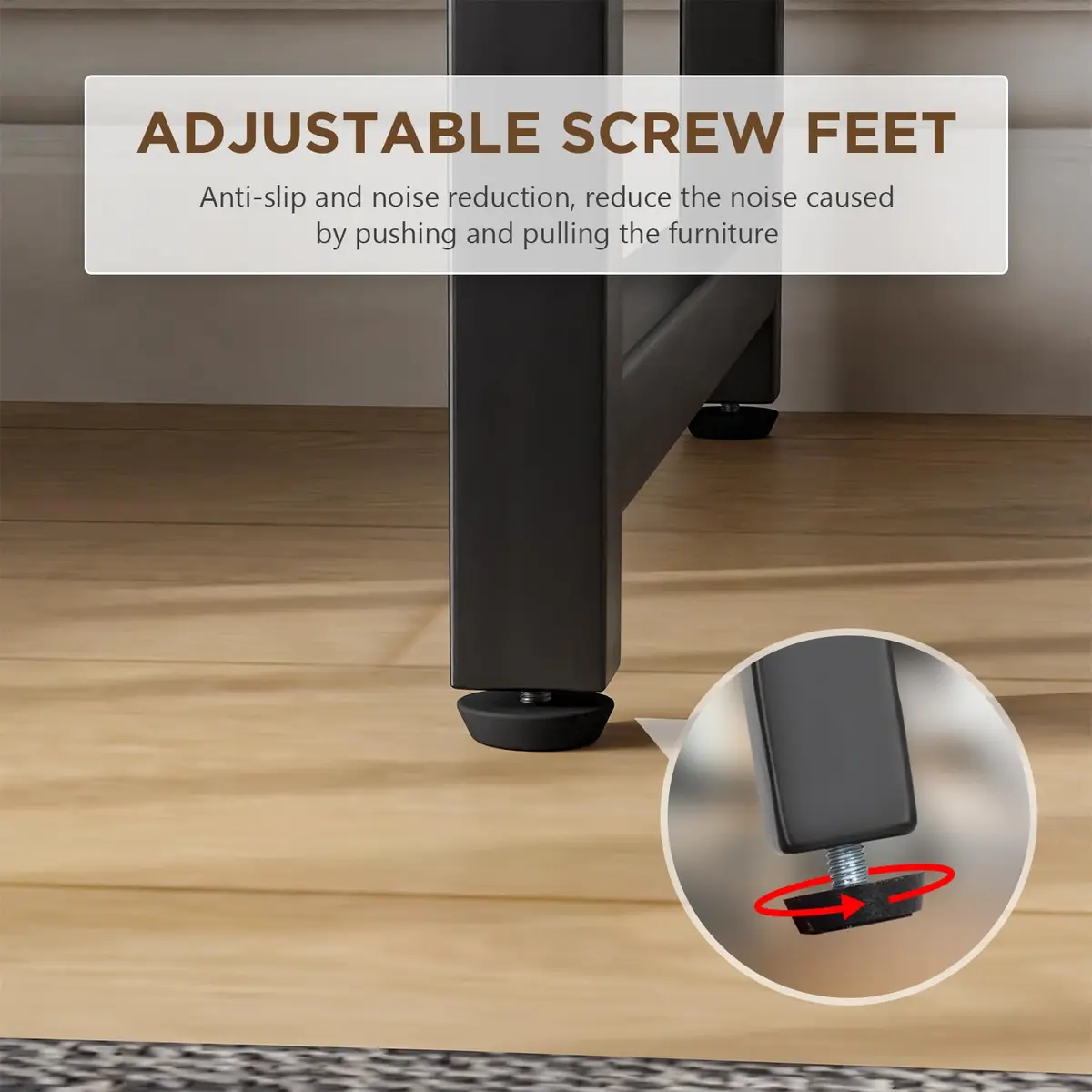 PayLessHere 47 Inch Computer Desk Black | Modern Steel Frame & Water-Resistant Surface - view 4