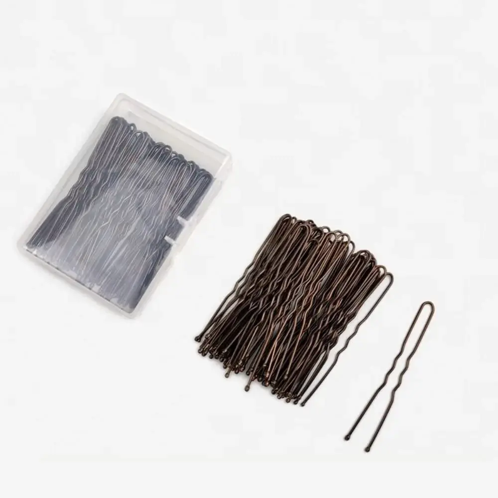 TAPBULL U Shaped Hair Pins for Bun, Wedding Bridal Brown (120 Count, Brown) | Classic Metal Hairpins for Updos - main product image