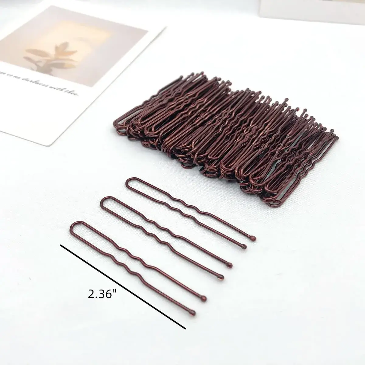 TAPBULL U Shaped Hair Pins for Bun, Wedding Bridal Brown (120 Count, Brown) | Classic Metal Hairpins for Updos - view 4