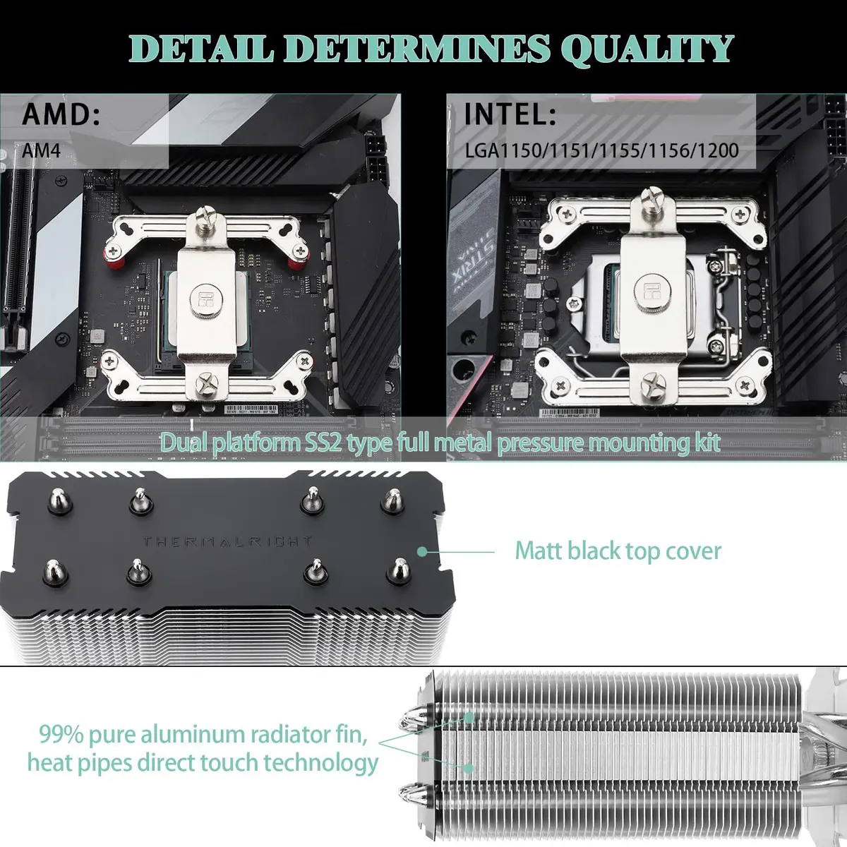 Thermalright Assassin X120 Refined SE CPU Air Cooler 120mm (4.72 inch) | 4 Heat Pipes, PWM Fan, 148mm Height - view 3