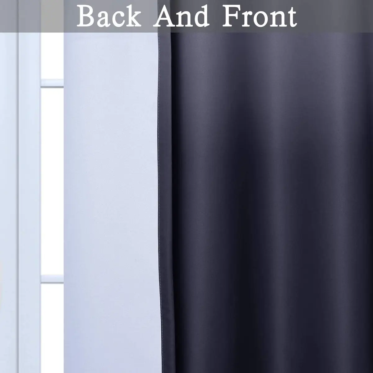 SimpleHome Ombre Gradient Black White to Gray Curtains for Bedroom, 52Wx63L | Modern Room Darkening Drapes with Grommets - view 5