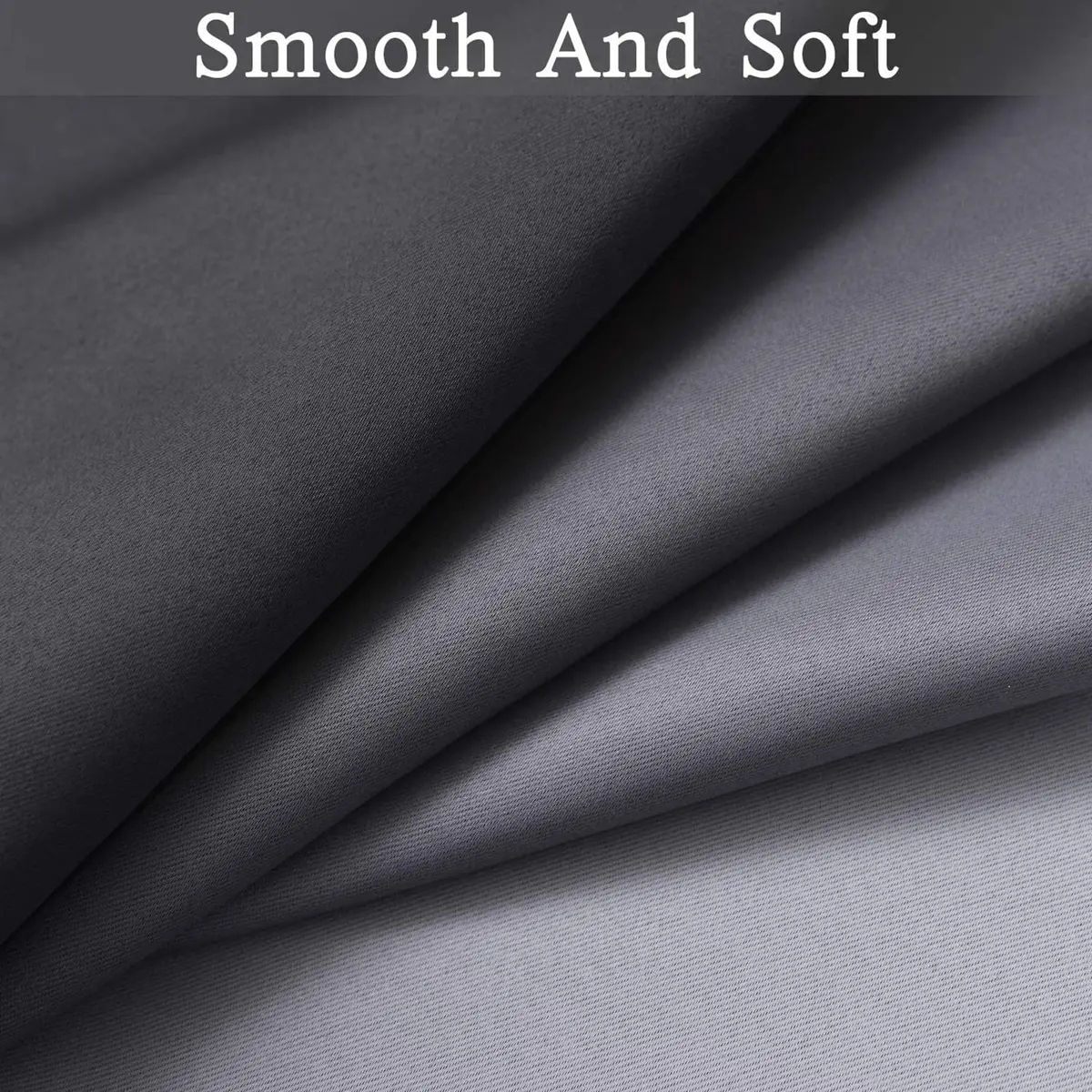 SimpleHome Ombre Gradient Black White to Gray Curtains for Bedroom, 52Wx63L | Modern Room Darkening Drapes with Grommets - view 7