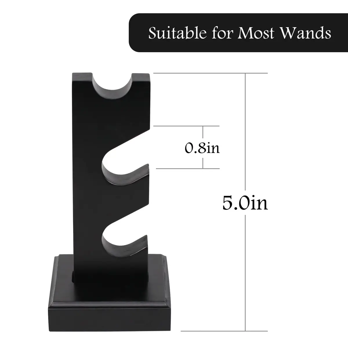 ChampWe Wizard Wand Display Stand Wooden Magic Wands Holder 3 Tiered for Collection Black 12.7cm (5in) - view 5