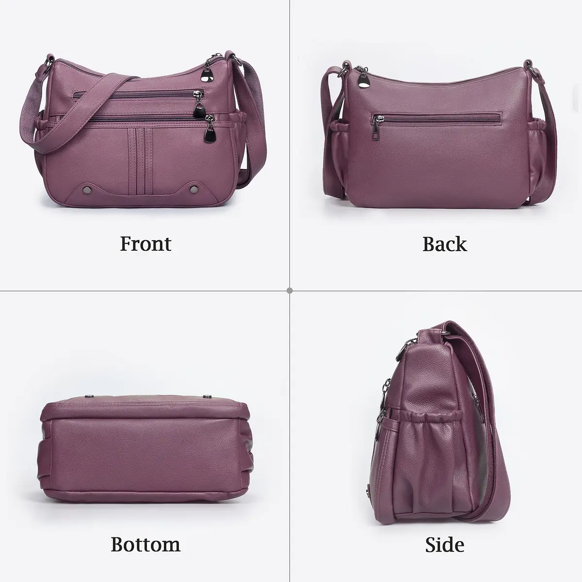 VOLGANIK ROCK Women Soft PU Leather Shoulder Handbag Multi Pocket Crossbody Bag Medium Roomy - view 5