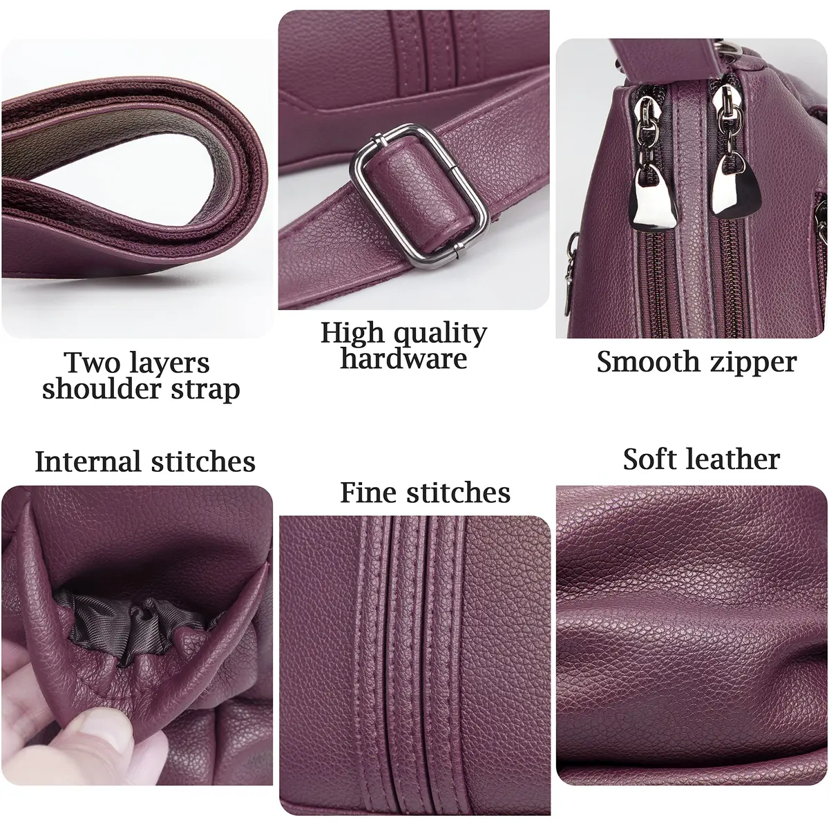 VOLGANIK ROCK Women Soft PU Leather Shoulder Handbag Multi Pocket Crossbody Bag Medium Roomy - view 6