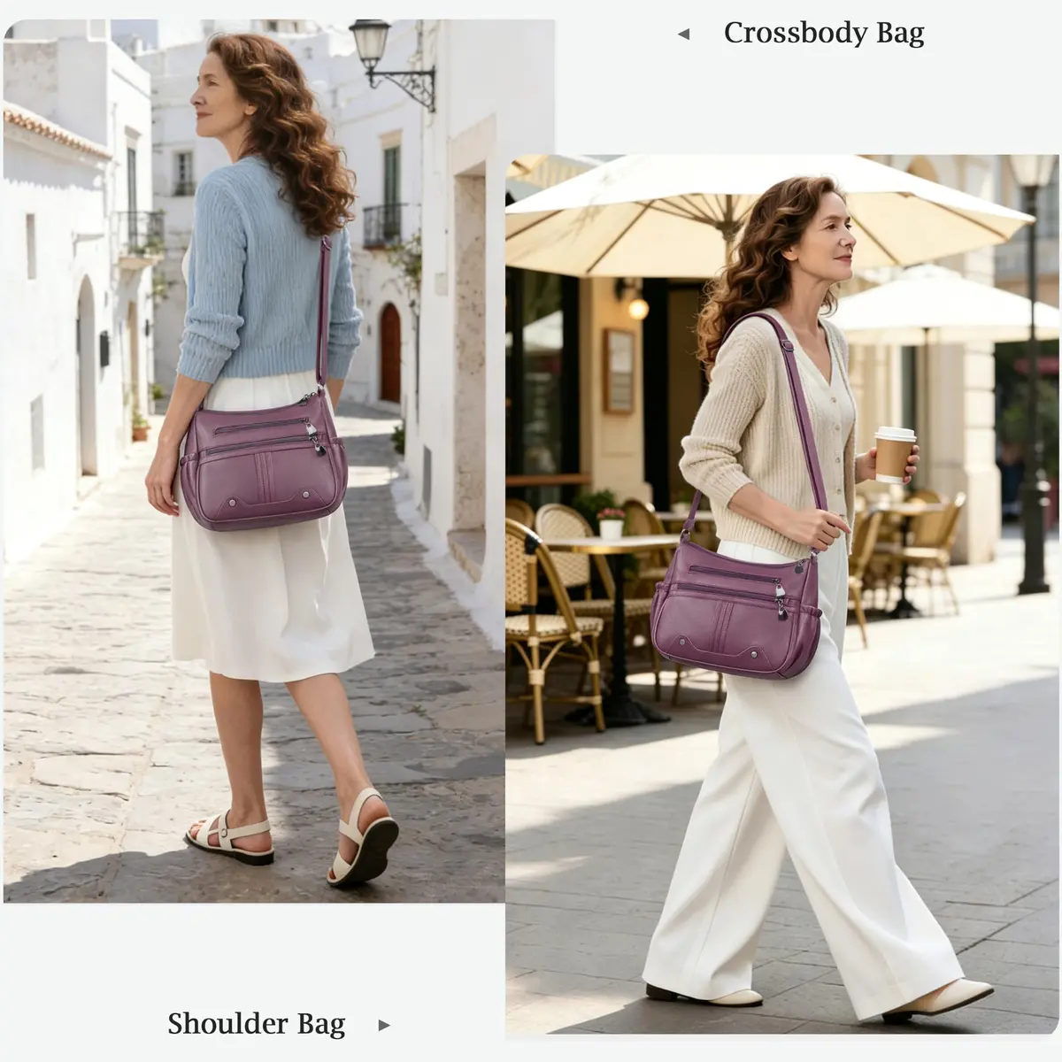 VOLGANIK ROCK Women Soft PU Leather Shoulder Handbag Multi Pocket Crossbody Bag Medium Roomy - view 2