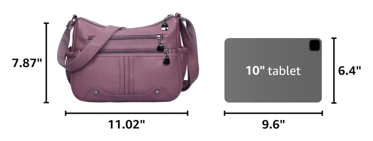 VOLGANIK ROCK Women Soft PU Leather Shoulder Handbag Multi Pocket Crossbody Bag Medium Roomy - view 3