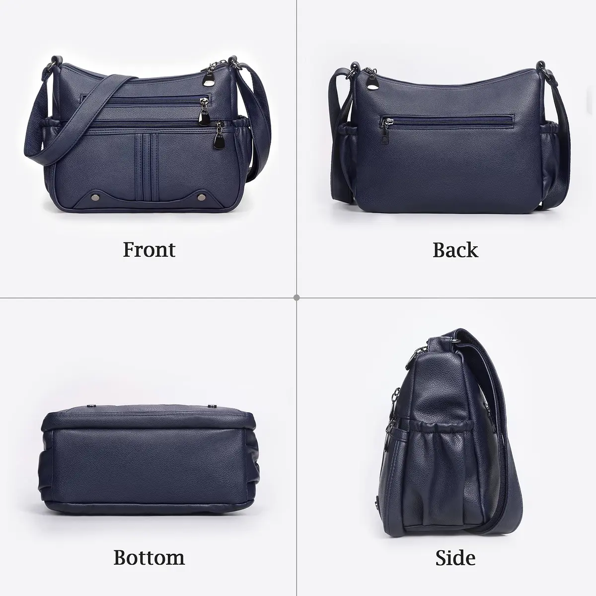 VOLGANIK ROCK Women PU Leather Shoulder Handbag Multi Pocket Crossbody Bag Medium Roomy - view 4