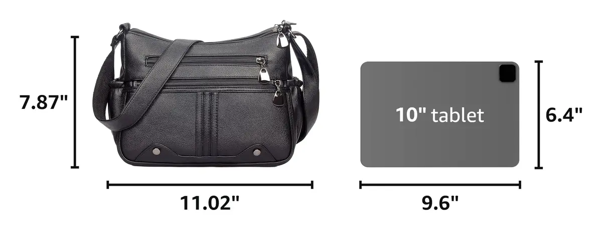 VOLGANIK ROCK Women PU Leather Shoulder Handbag Multi Pocket Crossbody Bag Medium Roomy - view 3