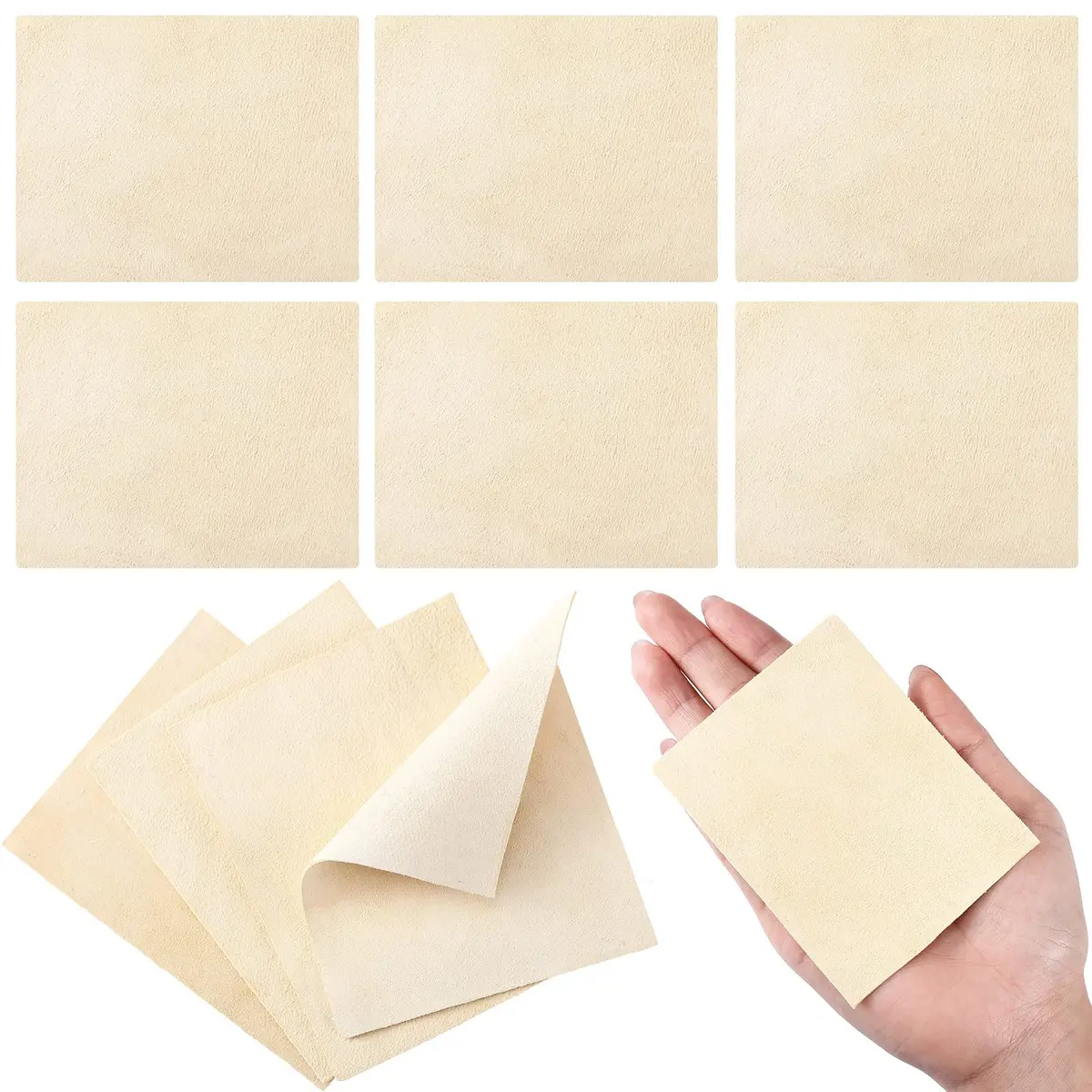 Potchen 20 Pieces Pre Cut Chamois for Pottery Clay | Natural Absorbent Craft Tool - main product image