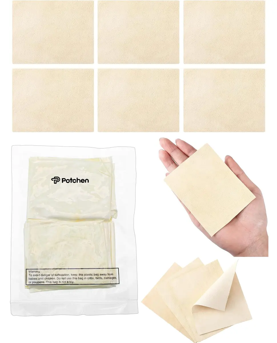 Potchen 20 Pieces Pre Cut Chamois for Pottery Clay | Natural Absorbent Craft Tool - view 7