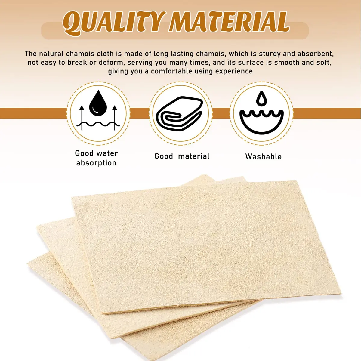 Potchen 20 Pieces Pre Cut Chamois for Pottery Clay | Natural Absorbent Craft Tool - view 3