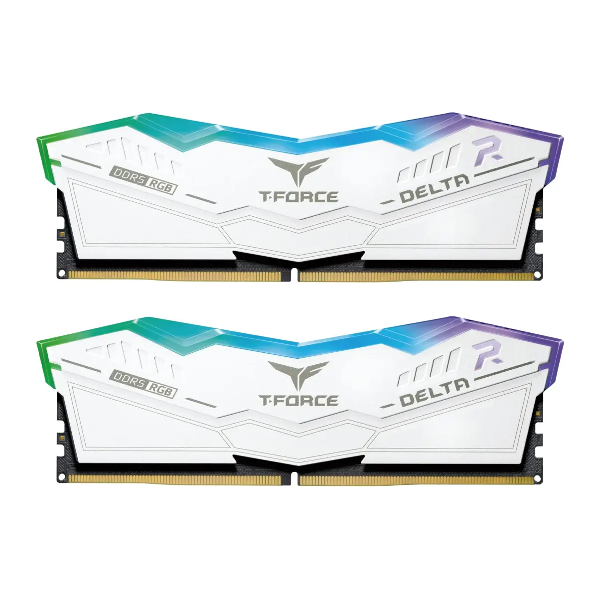 TEAMGROUP T-Force Delta RGB DDR5 32GB (2x16GB) 6400MHz CL40 Desktop Memory Module Ram (White) - main product image