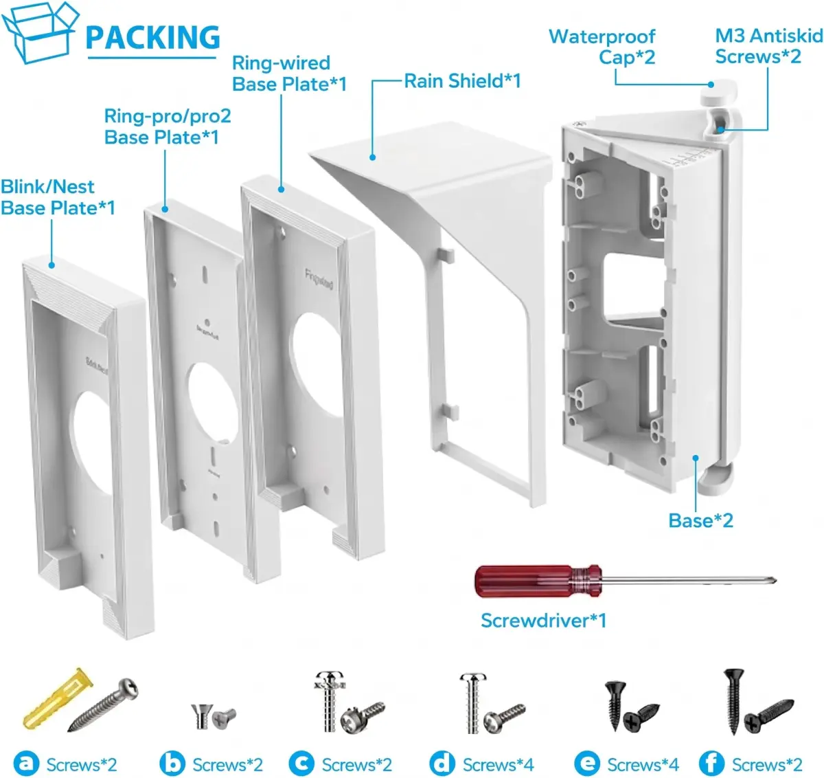 OLAIKE Adjustable Video Doorbell Wedge Mount Kit 15.6cm (6.1in) | Eliminates Blind Spots for Ring, Nest, Blink - view 6
