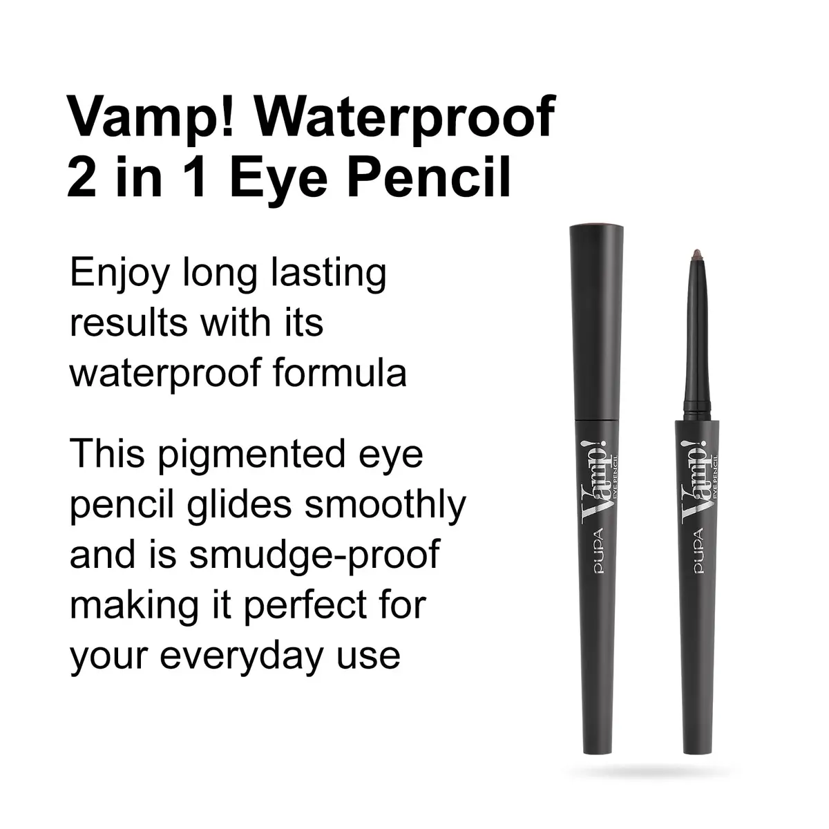 Pupa Milano Vamp! Waterproof Eye Pencil 202 Outstanding Brown | Long-lasting, Smudge-proof, Waterproof Formula for Eyes That Pop - view 2