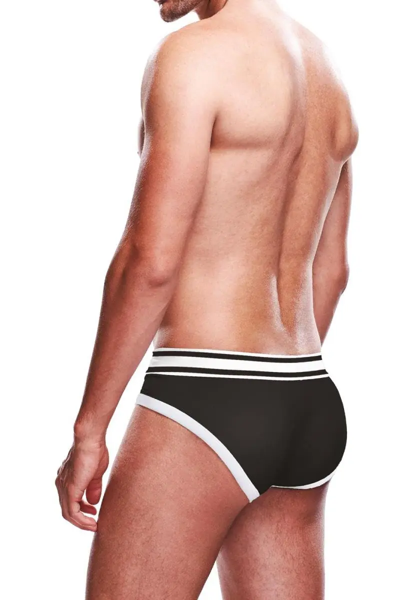 Prowler Black & White Brief Large 32"-34" | Super Comfy Elasticated Waistband (92% Polyester, 8% Spandex) - view 2