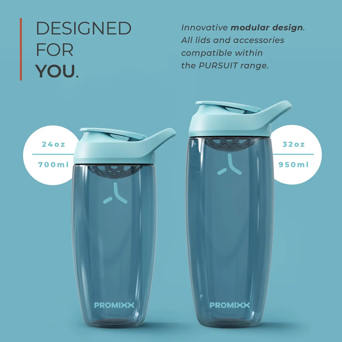 PROMIXX Pursuit Protein Shaker Bottle (24 oz) – Silent No-Ball Mixer, Leak-Proof, BPA/BPS & Phthalate-Free, Easy-Clean - view 5