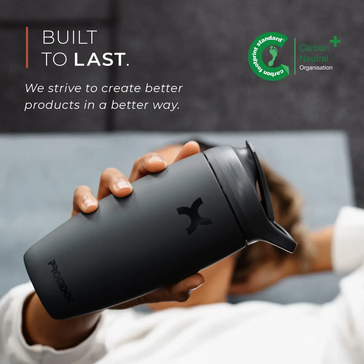 PROMIXX Pursuit Shaker Bottle 550ml (18.6 Fl Oz) | Insulated Stainless Steel for Cold Mixes - view 5