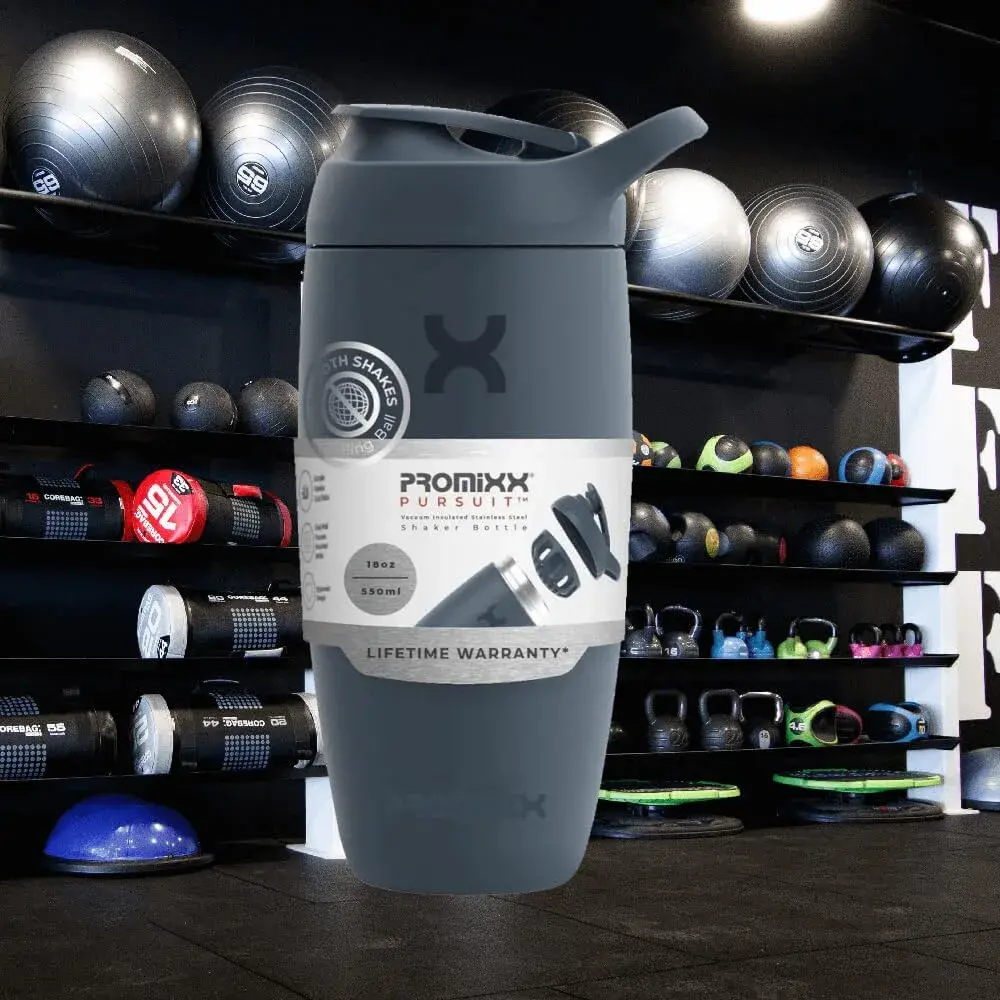 PROMIXX Pursuit Shaker Bottle 550ml (18.6 Fl Oz) | Insulated Stainless Steel for Cold Mixes - view 2
