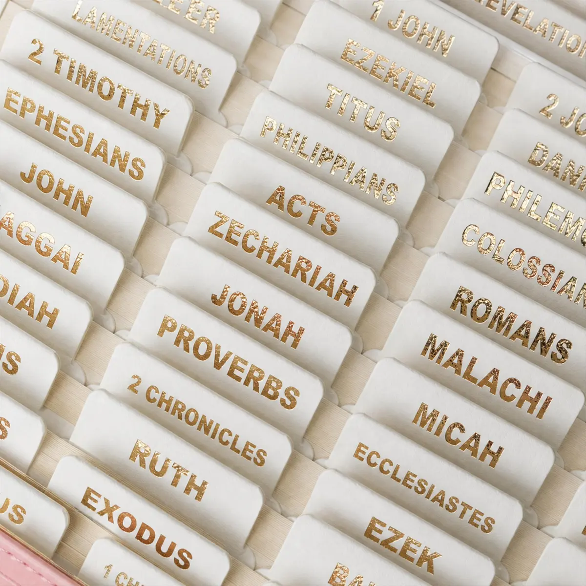 UPAFEXXI Leather Bible Tabs for Women and Men, White | Gold Foil Lettering, 80 Count - main product image