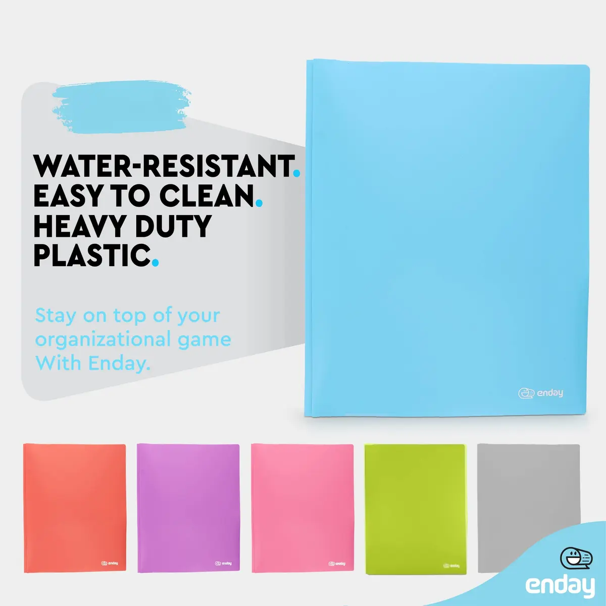 Enday Blue File Folder with Pockets & Prongs | 6 Pc Letter Size, Water-Resistant, Durable (70-120 chars) - view 4