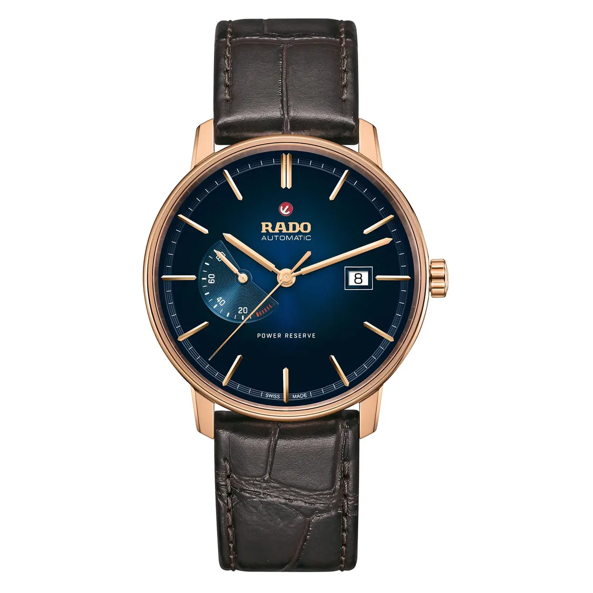 Rado Coupole Men's Automatic Swiss Watch 41mm Blue Dial with Date and Leather Bracelet - main product image