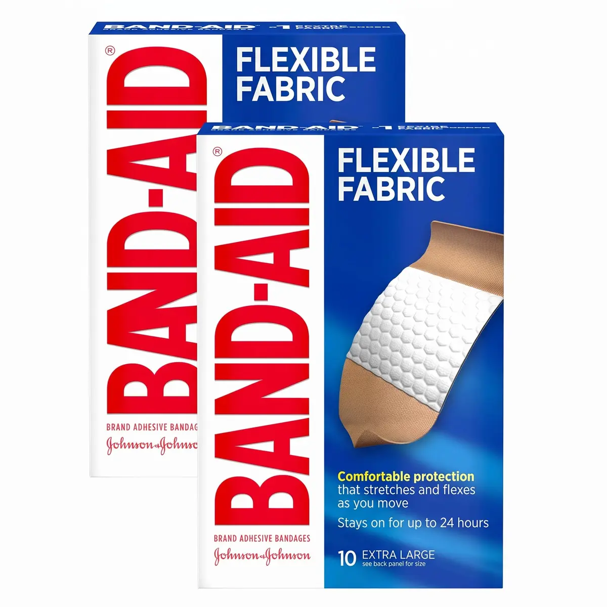 Band-Aid Brand Sterile Flexible Fabric Adhesive Bandages Extra Large 10 Count (Pack of 2) | Comfortable Wound Protection - main product image