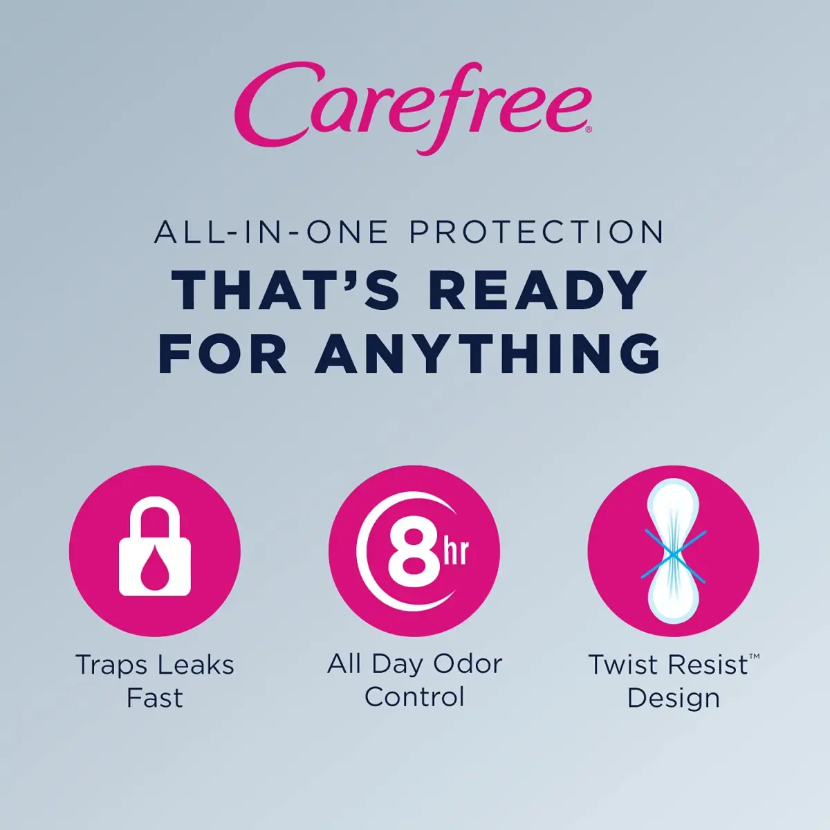 Carefree Acti-Fresh Panty Liners Regular Unscented 108 Count (54 Count x 2) | Daily Freshness & Odor Control - view 2
