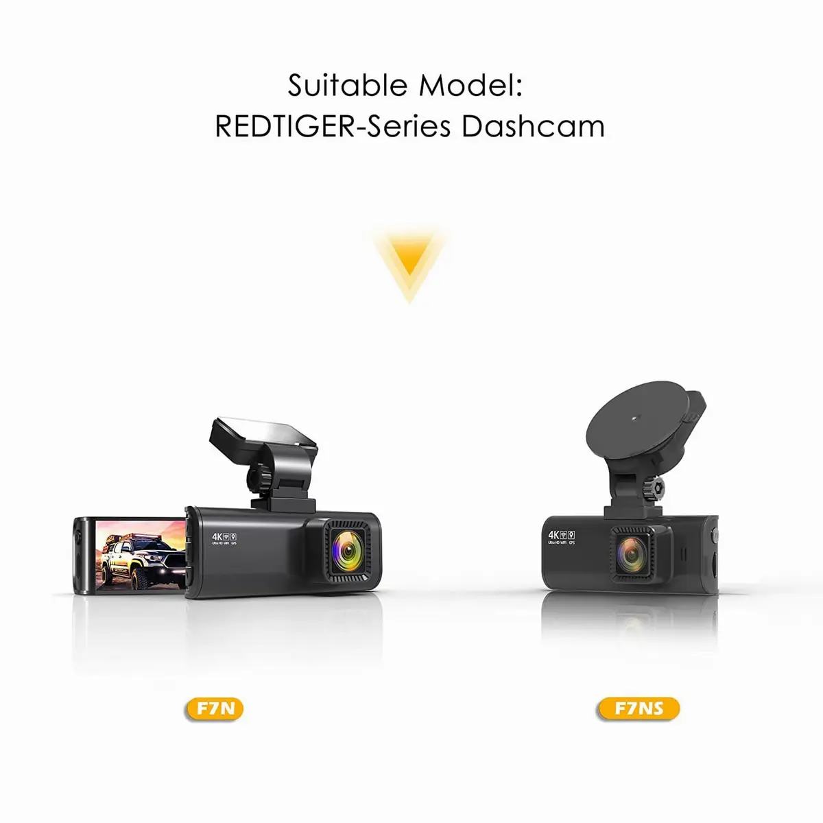 REDTIGER Suction Mount for F7N Series Dash Cam | Built-in GPS, 180° Rotatable, Easy Install (427.76cc) - view 3