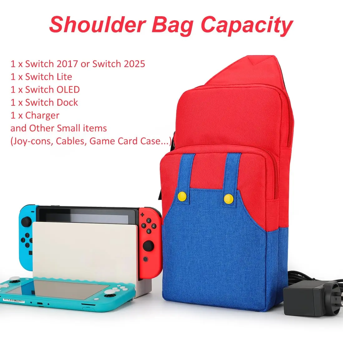Owngen Travel Carrying Bag for Nintendo Switch/2/Lite/OLED | Durable Oxford, Large Capacity, Lightweight & Gift-Ready - view 2