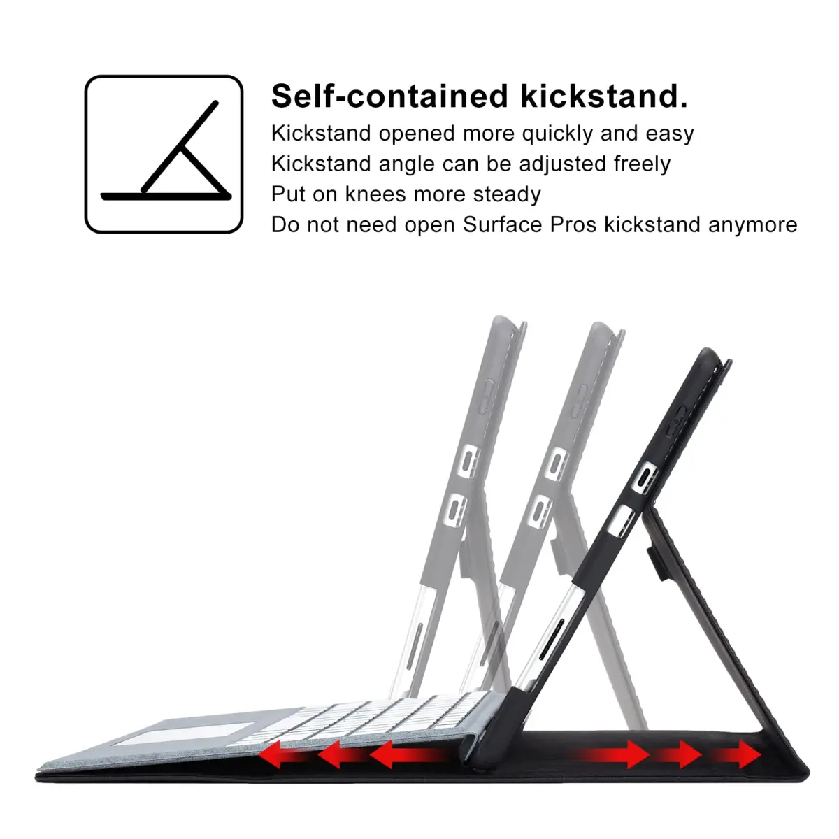 Omnpak Protective Case for Microsoft Surface Pro 8 with Stylus Holder & Kickstand | 13-inch Tablet Cover - view 6