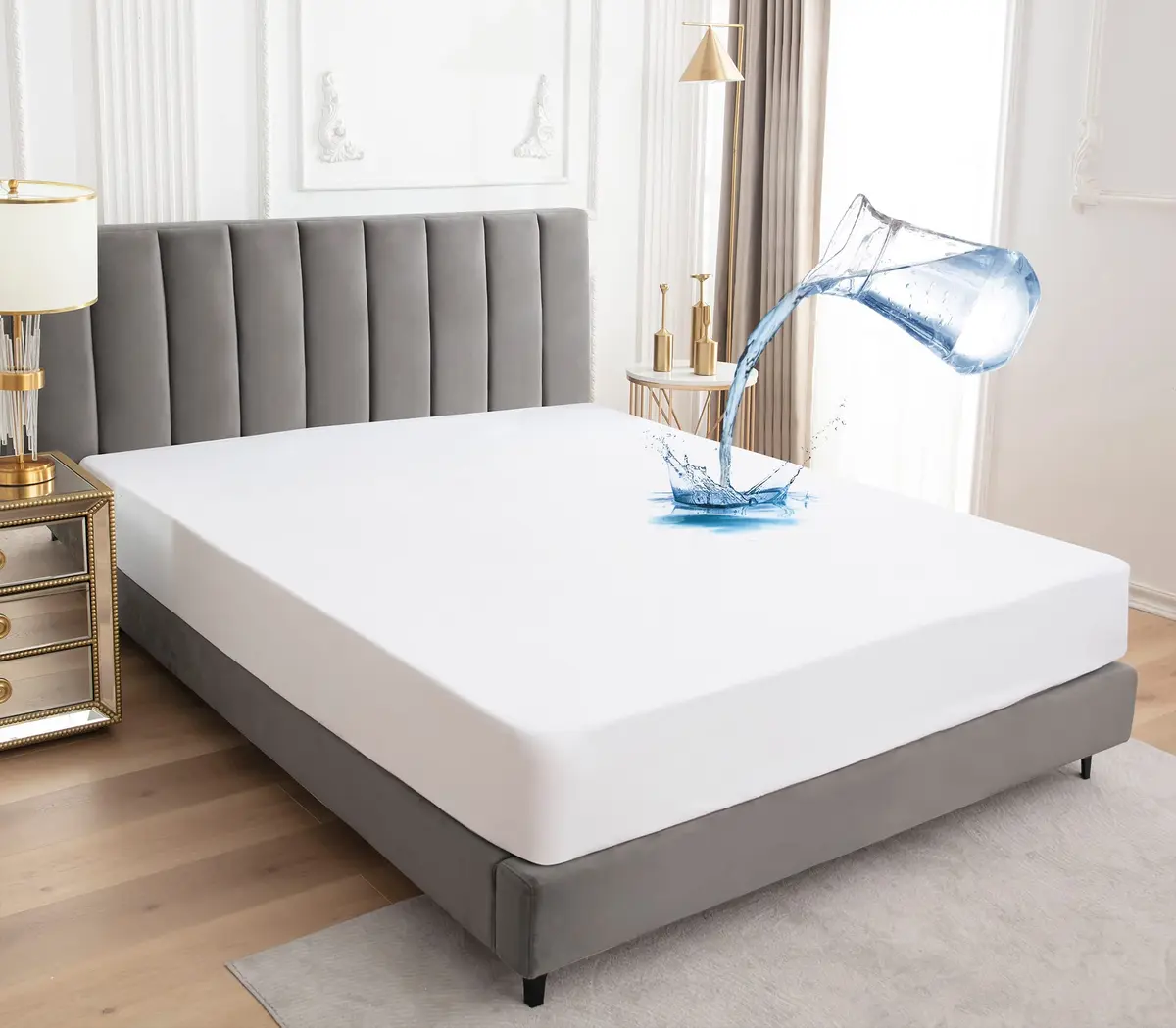 Sufdari Full Mattress Protector Waterproof Fitted Sheet 18" Deep Pocket | Washable & Breathable - main product image