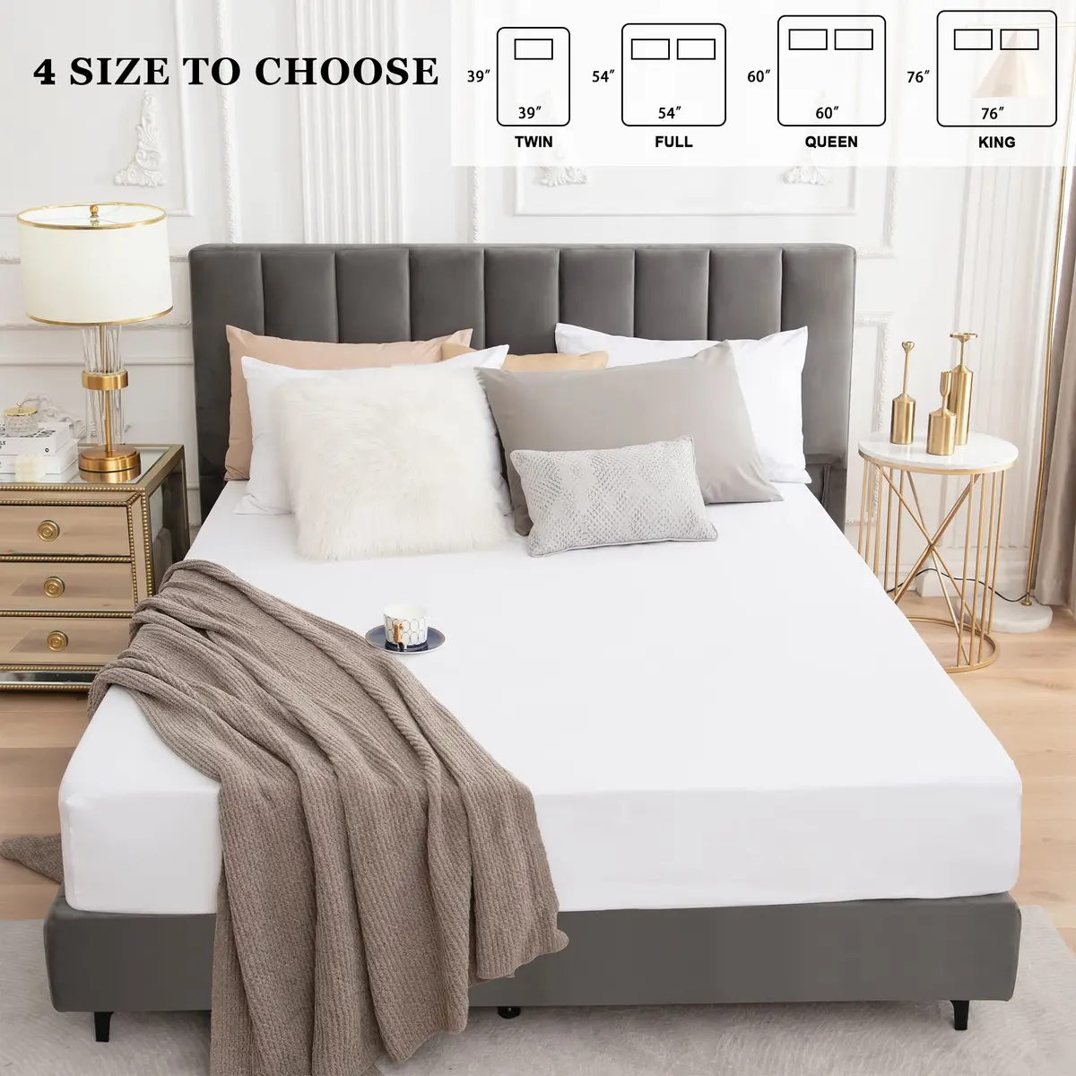 Sufdari Full Mattress Protector Waterproof Fitted Sheet 18" Deep Pocket | Washable & Breathable - view 7