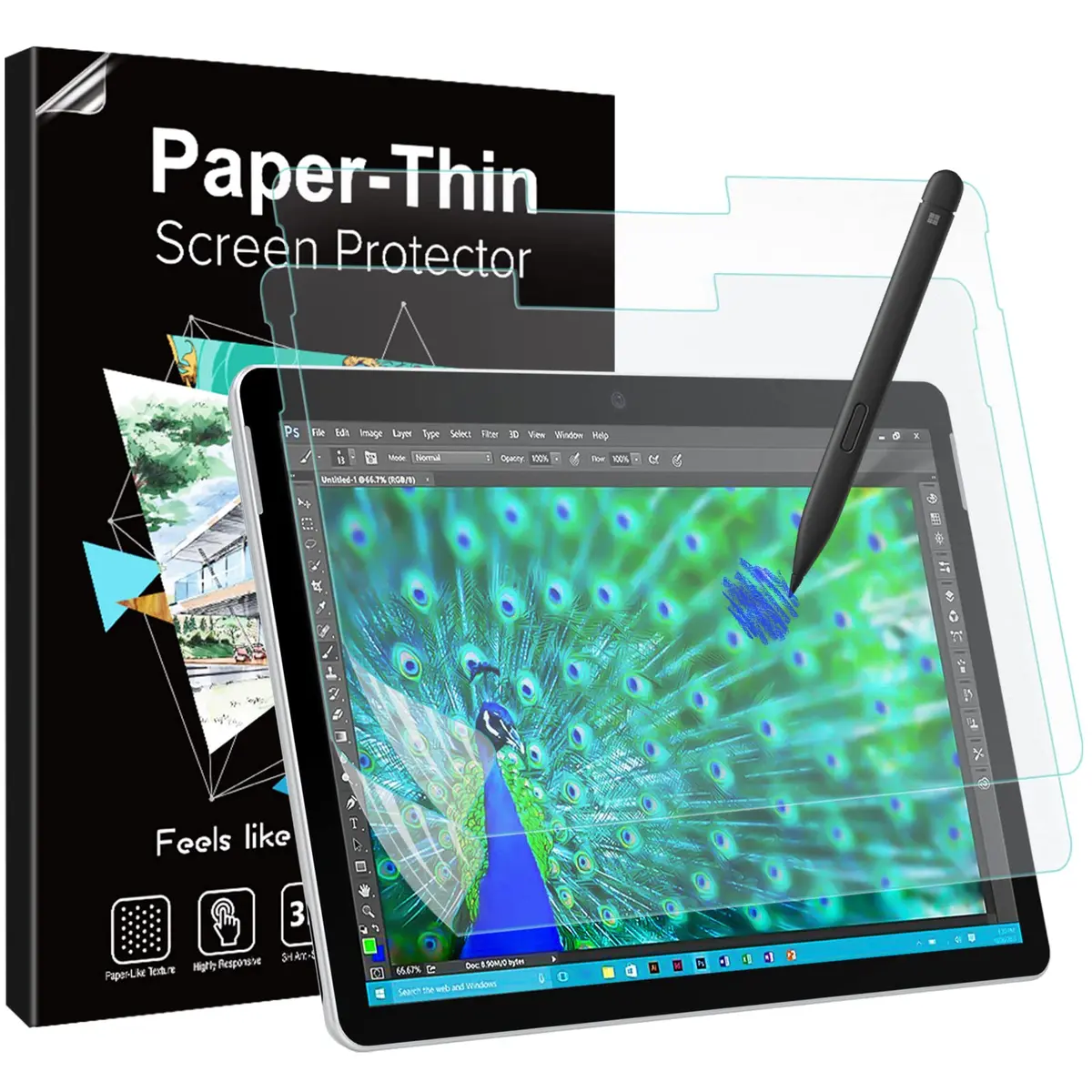 TiMOVO 2 Pack Paper Screen Protector for Surface Pro 11/10/9/8/X 13 Inch | Anti-Glare & Responsive - main product image