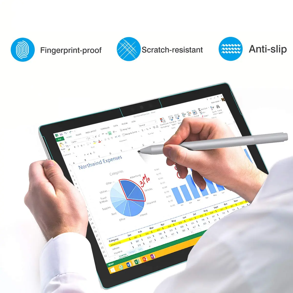 TiMOVO 2 Pack Paper Screen Protector for Surface Pro 11/10/9/8/X 13 Inch | Anti-Glare & Responsive - view 5