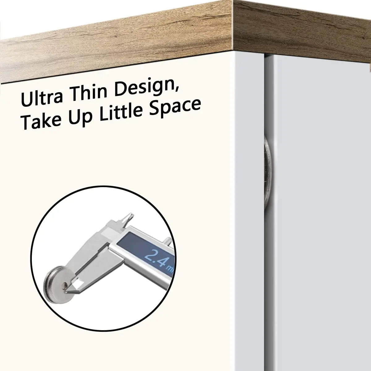 Mousike Magnetic Door Catch Ultra Thin Stainless Steel Drawer Magnet 4 Pack | Strong Magnetic Closure for Cabinets & Sliding Doors - view 2