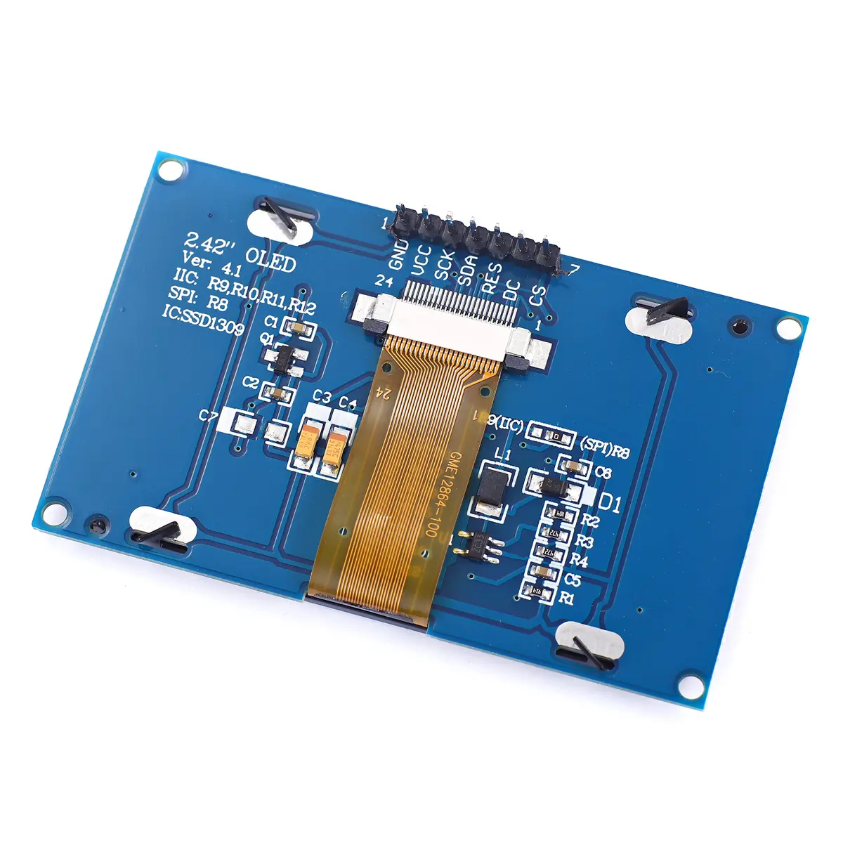 Teyleten Robot 2.42 inch 128x64 OLED LCD Display Module SSD1309 | SPI/I2C Interface for Arduino UNO R3 - view 4