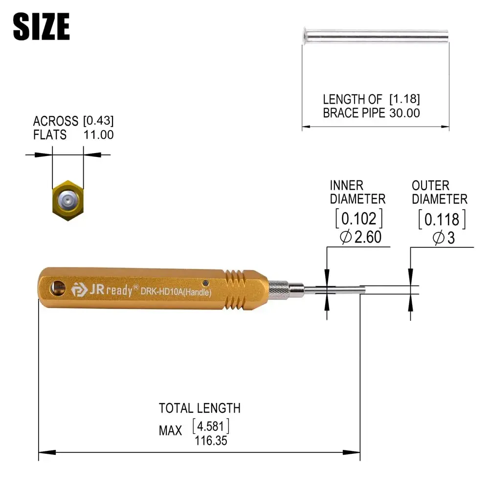 JRready DRK-HD10A HARTING Connector Pin Removal Tool Kit | 0.102" Tube ID - view 3