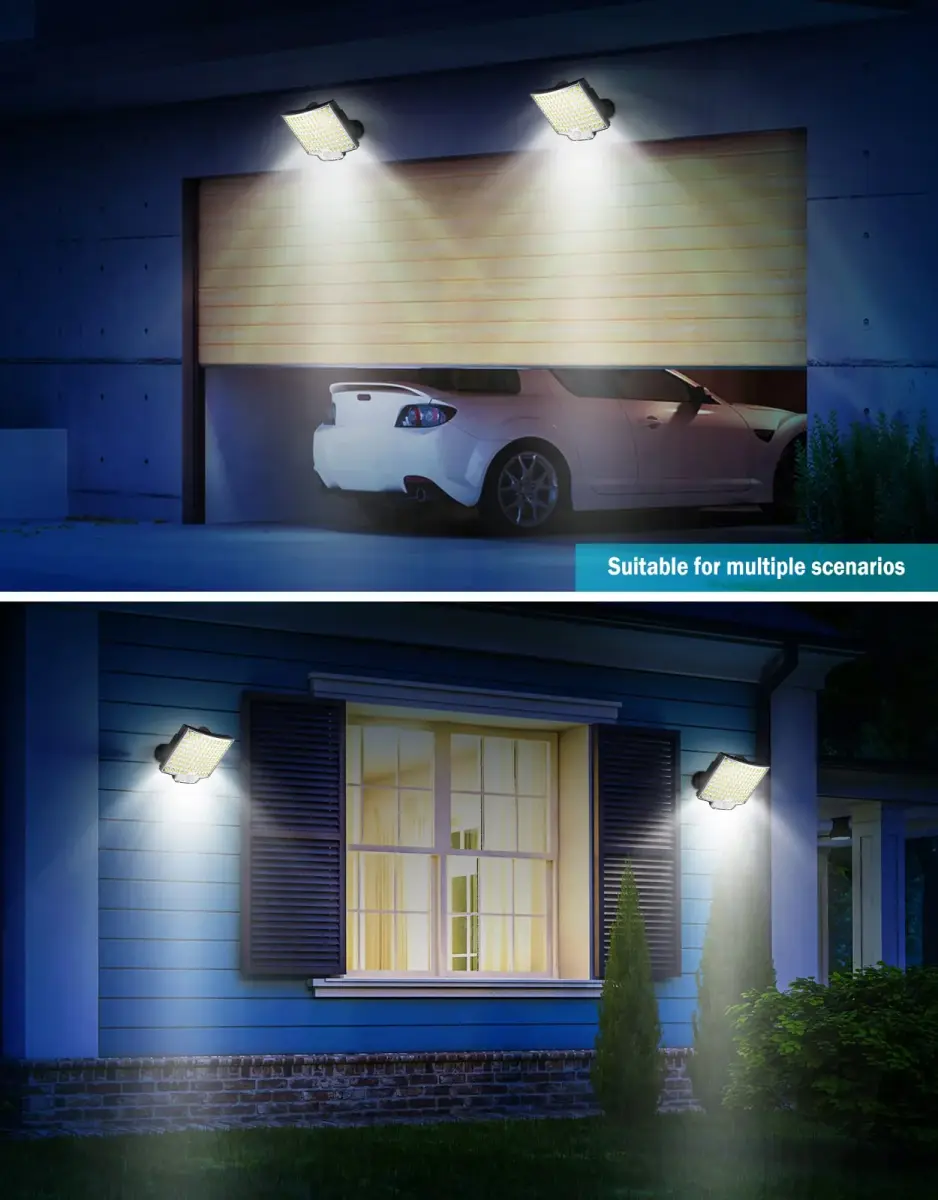 MPJ Solar Wall Light with Motion Sensor & Split Panel 106 LED, 5m Cable | IP65 Waterproof Outdoor Lighting - view 7