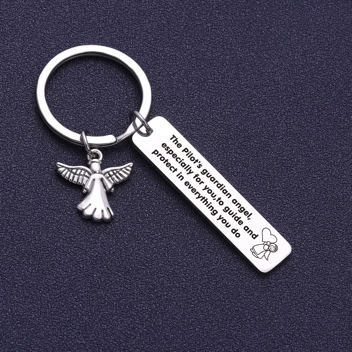NOTHERS RSZOTW Pilot Prayer Keychain | Stainless Steel Travel Jewelry (70-120 chars) - view 5