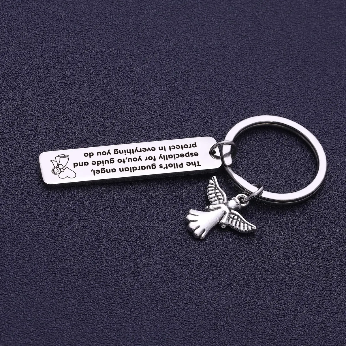 NOTHERS RSZOTW Pilot Prayer Keychain | Stainless Steel Travel Jewelry (70-120 chars) - view 6