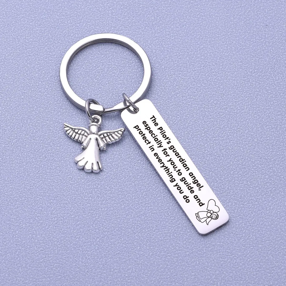 NOTHERS RSZOTW Pilot Prayer Keychain | Stainless Steel Travel Jewelry (70-120 chars) - view 3